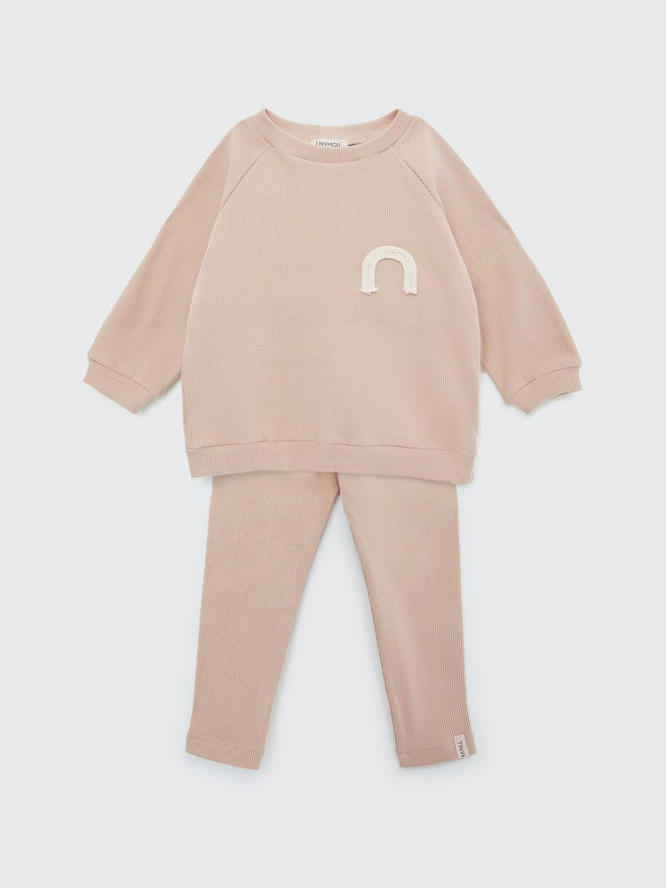 Ribbed sweatshirt Almond