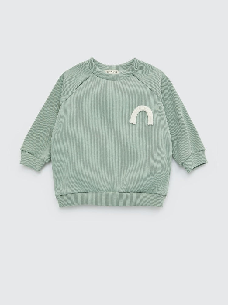 Ribbed sweatshirt Dusty menthol