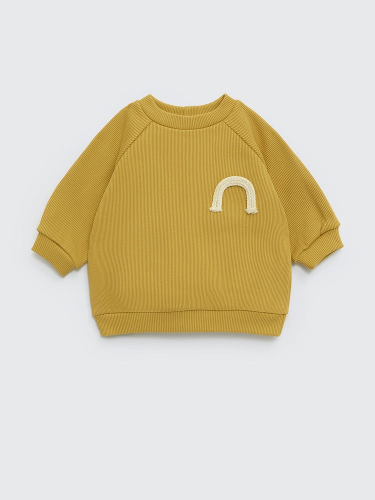 Ribbed sweatshirt Dusty mustard