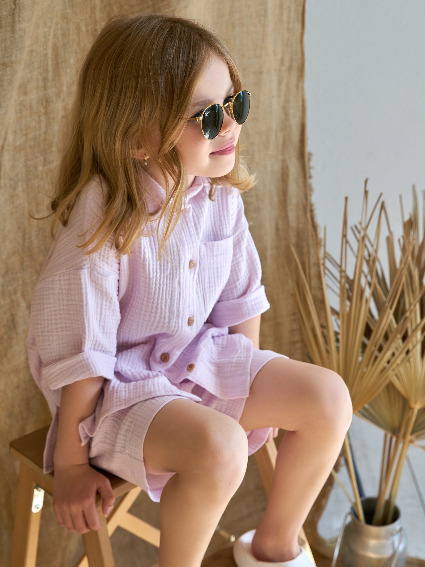 Muslin shirt & shorts Lemon