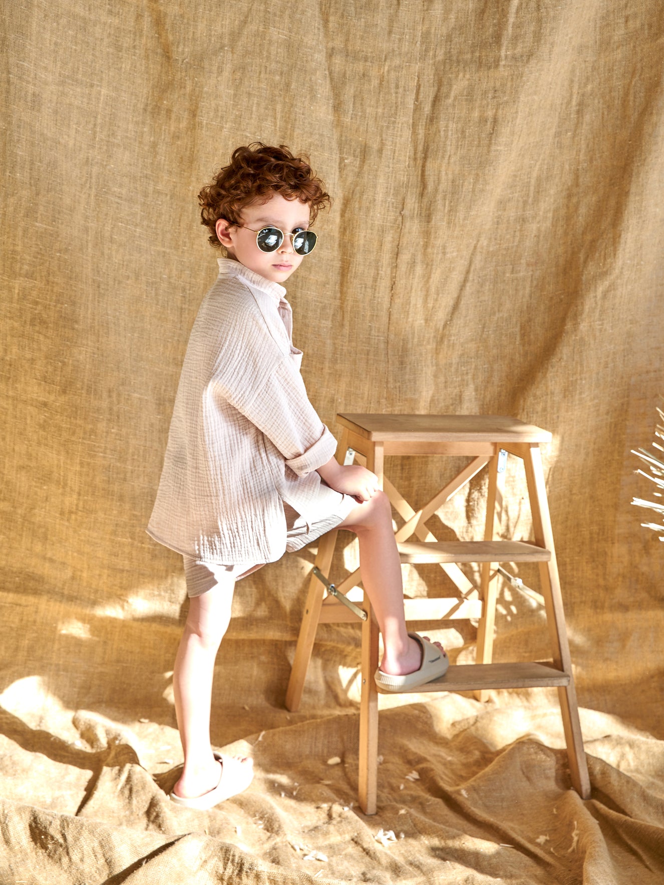Muslin shirt & shorts Lemon
