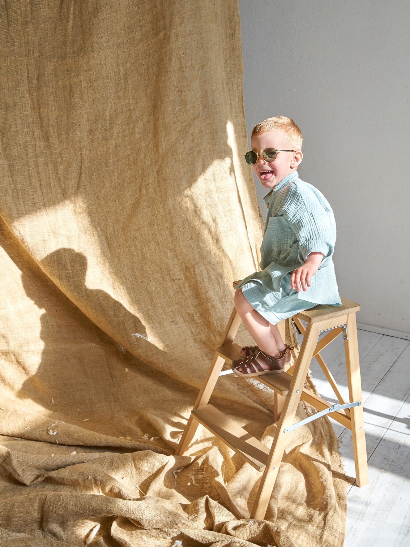 Muslin shirt & shorts Mentol