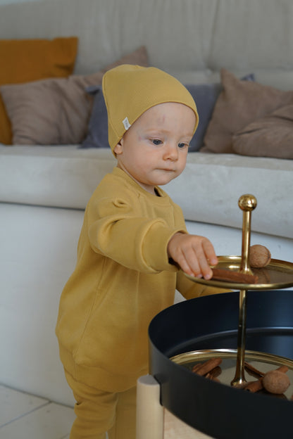 Ribbed sweatshirt Dusty mustard
