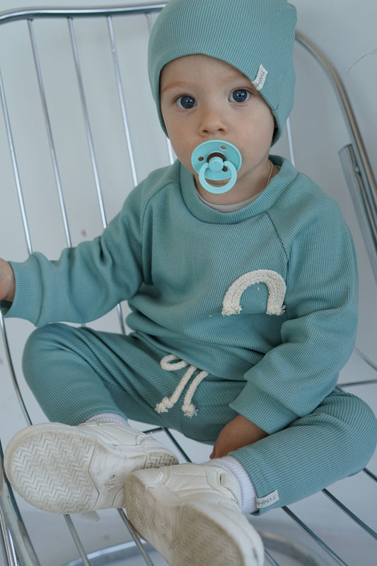 Ribbed sweatshirt Dusty menthol