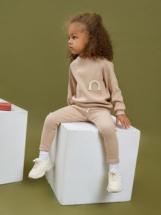 Ribbed sweatshirt Almond