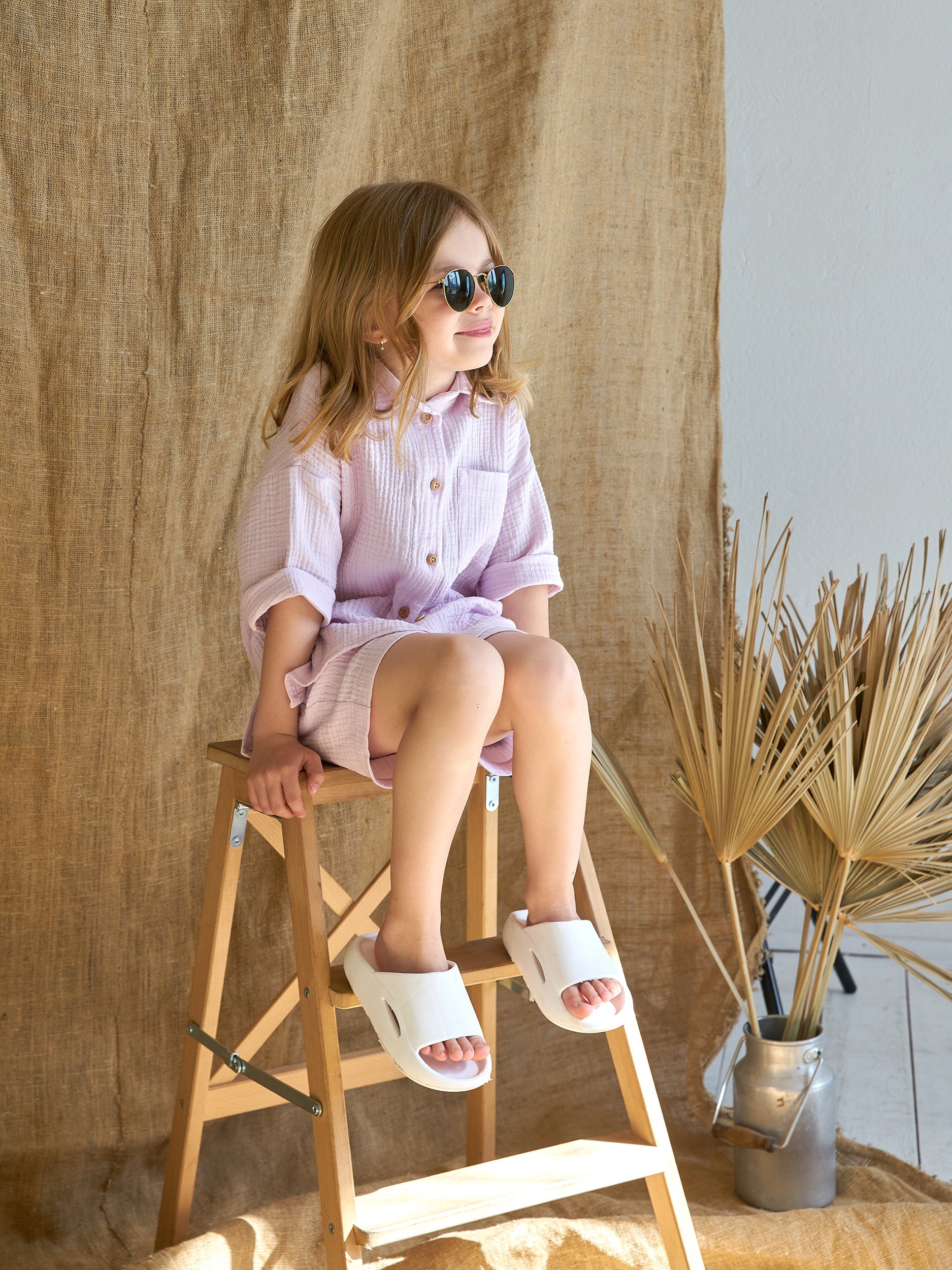 Muslin shirt & shorts Lavander